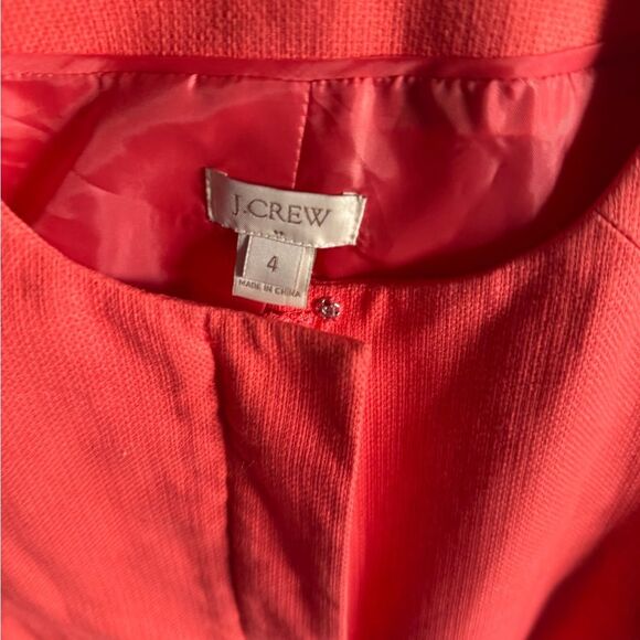 J. Crew Factory Collarless Coat Coral - Picture 5 of 8